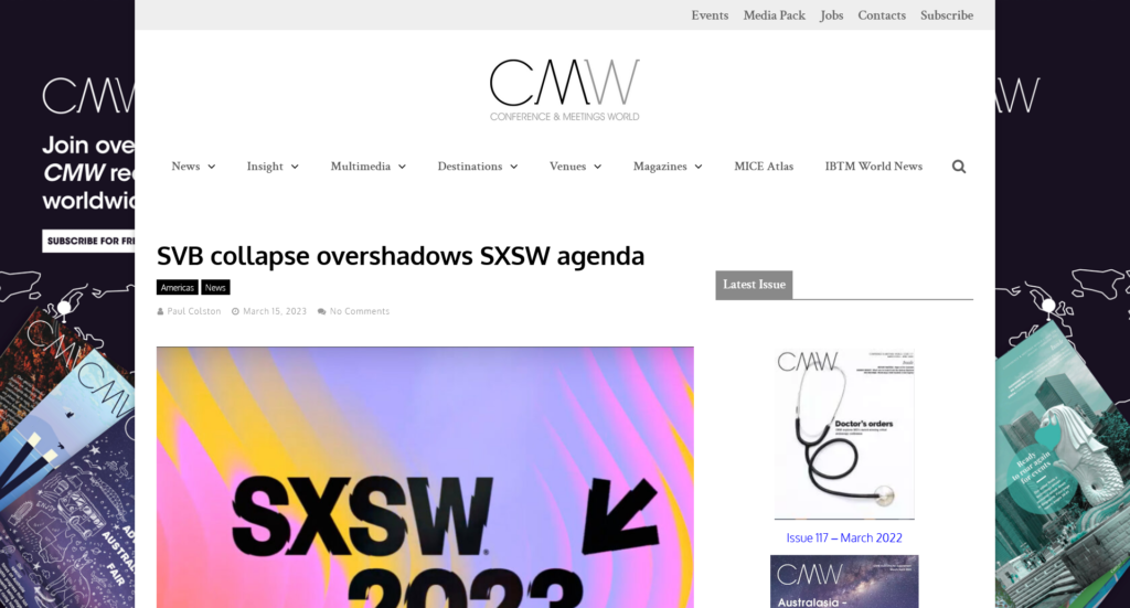 米国のテックフェス、SXSWをシリコンバレー銀行破綻が直撃したそうです